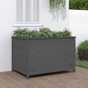 Garden Raised Bed Grey Solid Pine Wood Medium Durable