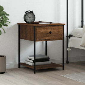 Bedside Table Brown Oak Engineered wood 17.3 x 17.7 x 2...