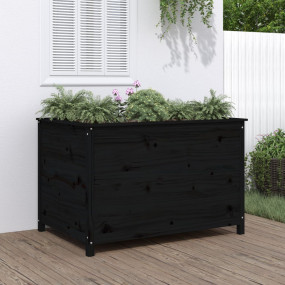 Garden Raised Bed Black Solid Pine Wood Large Garden Ra...