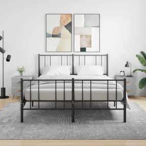 Bedside Cabinet Set of 2 Concrete Gray