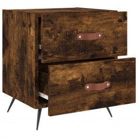 Bedside Cabinet Smoked Oak Engineered Wood Compact