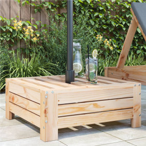 Parasol Base Cover Natural Wood Solid pine wood Medium
