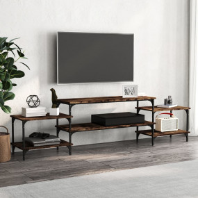 TV Cabinet Smoked Oak Engineered Wood Large TV Cabinet