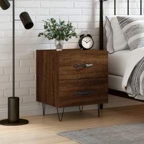 Bedside Cabinet Brown Oak Engineered wood, iron Compact