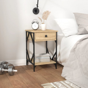 Bedside Cabinet Sonoma Oak Engineered wood, iron Standa...
