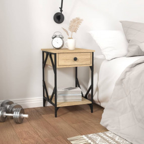 Bedside Cabinet Set of 2 Sonoma oak Engineered wood, ir...
