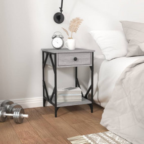 Bedside Cabinet Set of 2 Grey Sonoma Engineered wood, I...