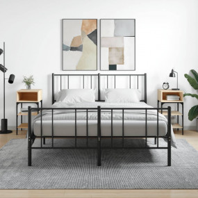 Bedside Table Set of 2 Sonoma oak Engineered wood, iron