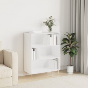 Bookcase White Engineered Wood and Metal 27.4 x 12.8 x ...
