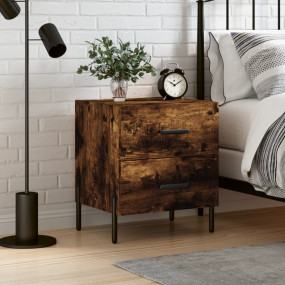 Bedside Cabinet Smoked Oak Engineered wood, iron Standa...