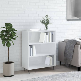 Bookcase High gloss white Engineered wood Medium Bookca...