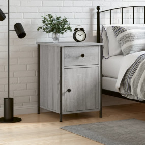 Bedside Cabinet Grey Sonoma Engineered wood, iron 15.7x...