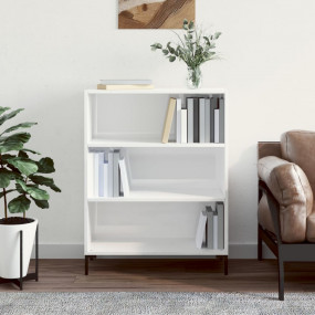 Bookcase High gloss white Engineered wood, metal Medium...