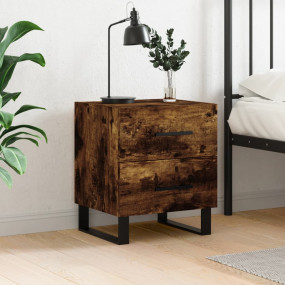 Bedside Cabinet Smoked oak Engineered wood, Iron Small