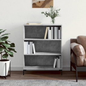Bookcase Concrete Grey Engineered Wood, Metal