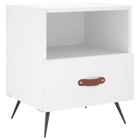 Nightstand White Engineered wood, iron, PU faux leather...