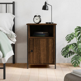 Bedside Cabinet Brown Oak Engineered wood Standard