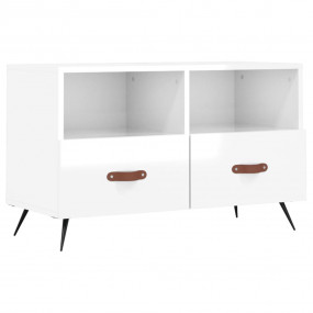 TV Cabinet High gloss white Engineered wood, iron Mediu...