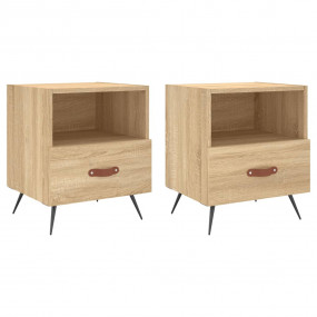 Bedside Cabinet Set of 2 Sonoma Oak