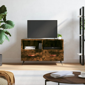 TV Cabinet Smoked Oak Engineered Wood Medium TV Cabinet