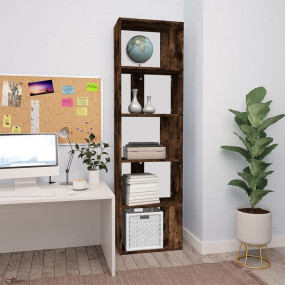 Book Cabinet Smoked Oak Engineered wood Tall Book Cabin...