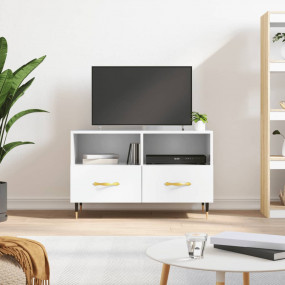 TV Cabinet High gloss white Engineered wood, iron Mediu...