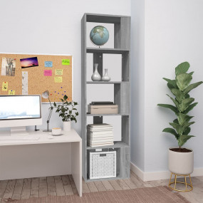 Book Cabinet Grey Sonoma Engineered wood Tall Book Cabi...