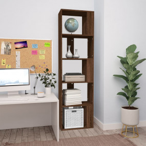 Book Cabinet Brown oak Engineered wood Tall Book Cabine...