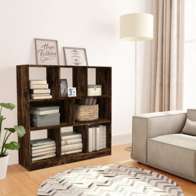 Book Cabinet Smoked oak Engineered wood 38.4x11.6x39.4 ...