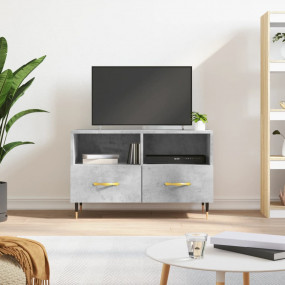TV Cabinet Concrete Grey Engineered wood, Iron Medium T...