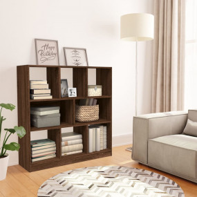 Book Cabinet Brown Oak Engineered Wood Medium Book Cabi...
