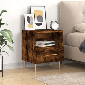 Bedside Cabinet Smoked Oak Engineered wood, iron 15.7x1...