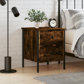Bedside Cabinet Smoked oak Engineered wood, iron Medium