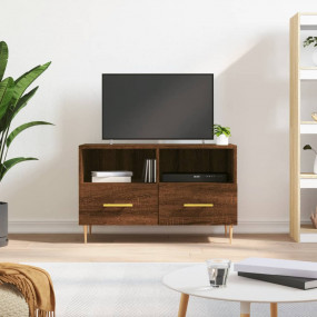 Tv Cabinet Brown Oak Engineered Wood, Iron Medium Tv Ca...