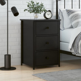 Bedside Cabinet Black Engineered wood, iron Medium