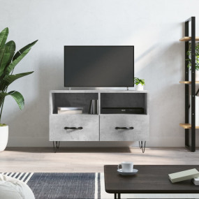 TV Cabinet Concrete Gray Engineered Wood 31.5 x 14.2 x ...