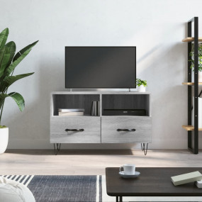 TV Cabinet Grey Sonoma Engineered Wood and Iron Standar...