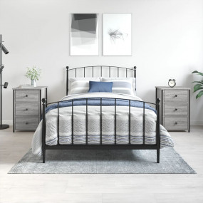 Bedside Cabinet Set of 2 Grey Sonoma Engineered wood, i...