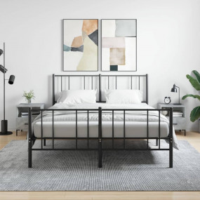 Bedside Cabinet Set of 2 Concrete grey Engineered wood,...