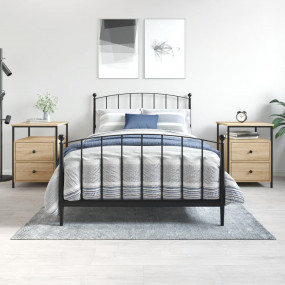 Bedside Cabinet Set of 2 Sonoma oak Engineered wood, ir...