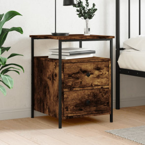 Bedside Cabinet Smoked oak Engineered wood, Iron Standa...