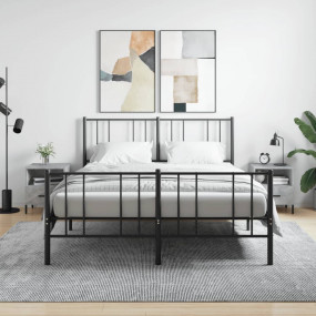 Nightstand Set of 2 Concrete grey Engineered wood Mediu...