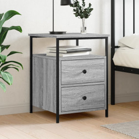 Bedside Cabinet Grey Sonoma Engineered wood, iron 17.3x...