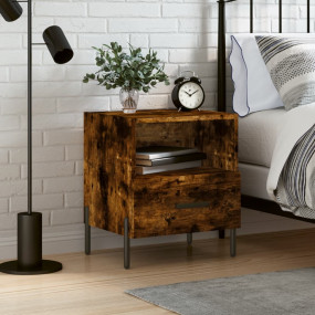 Bedside Cabinet Smoked oak Engineered wood, iron Small