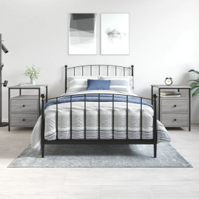 Bedside Cabinet Set of 2 Grey Sonoma Engineered wood, i...