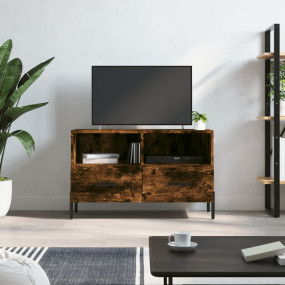 TV Cabinet Smoked oak Engineered wood, iron Medium TV C...