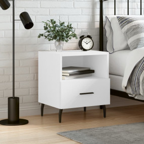 Bedside Cabinet White Engineered wood, iron, aluminum M...