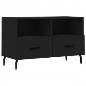 TV Cabinet Black Engineered wood, Iron Medium TV Cabine...