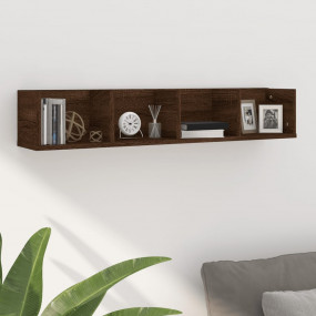 Wall Shelf Brown Oak Engineered Wood Medium Wall Shelf
