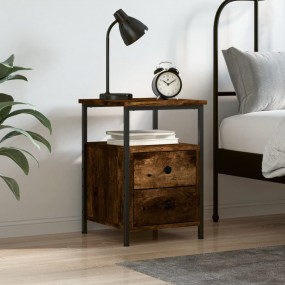 Bedside Cabinet Smoked oak Engineered wood 13.4 x 14.0 ...
